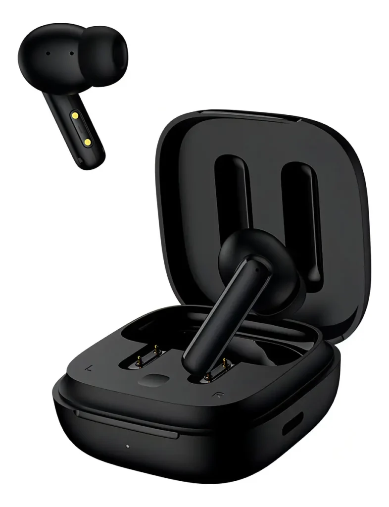 Fone QCY T13 ANC preto com cancelamento de ruído