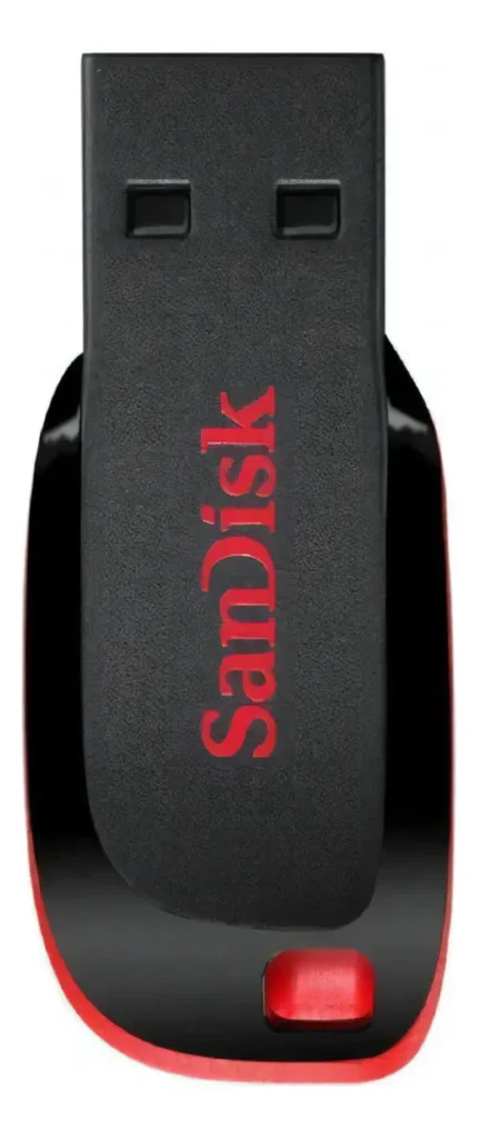 Pendrive SanDisk Cruzer Blade 128GB USB 2.0 preto e vermelho